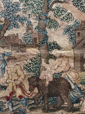 an image of a tapestry with people and animals