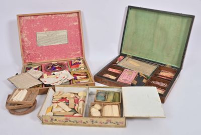 Deux coffrets de jetons pour jeux de cartes, fin XIXe, début…