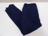 a close up of a pair of blue pants on a white surface