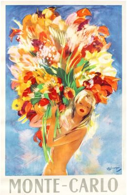 a painting of a woman holding a bouquet of flowers