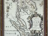 an old map of the southeast and southeast asia in a wooden frame