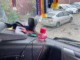 a view of a parking lot from inside a car