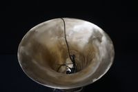 Grande lampe de table imposante en bronze - style Art déco -… (photo 3)