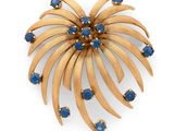 broche en or et saphir, signée Van Cleef