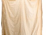 beige scarf with fringes on a white background