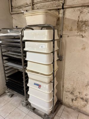 1 Echelle mobile avec 8 bacs en plastique - - Photo 1