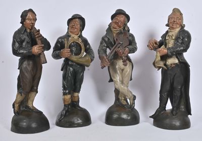 Suite de quatre musiciens en terre cuite