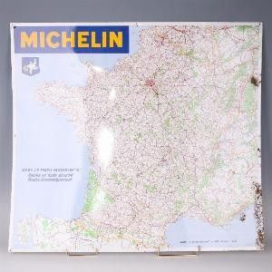 Carte de France en tôle lithographiée "MICHELIN", vers 1963