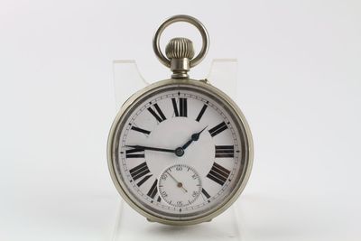 Regulator Pocket Watch. White Enamel Dial With Black Roma - 77585969 