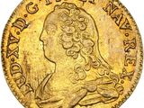 une pièce d'or à l'effigie d'une femme de profil