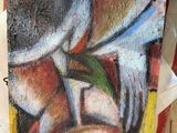 a picture of a painting of a woman on a piece of paper