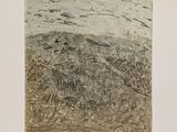 an image of a drawing of a landscape with a mountain in the background