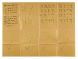 a piece of paper that has a bunch of numbers on it