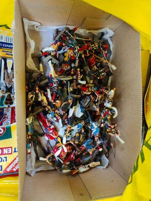 a box full of legos sitting on a table