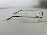 pair of glasses on a table with a white background