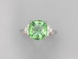 Bague en tourmaline verte et diamant
