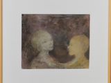 an image of a painting of two children looking at each other