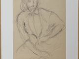 an image of a drawing of a woman sitting on a chair