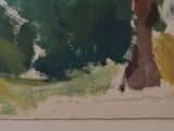 a painting on the wall of a room with a painting of a tree