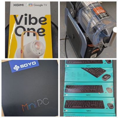 plusieurs images différentes d'un clavier d'ordinateur, d'une souris et d'une console de jeux vidéo
