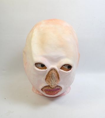 a white mask with a nose and nose on a white background