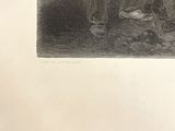a black and white drawing of a man and a woman sitting on a couch