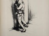 une image représentant le dessin d'une personne adossée à un mur