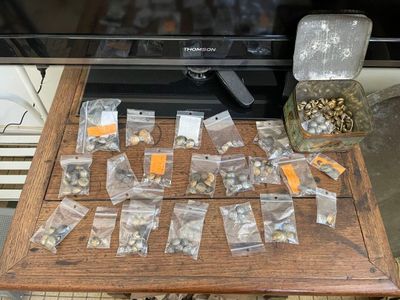 une table sur laquelle sont posés plusieurs sachets de noix