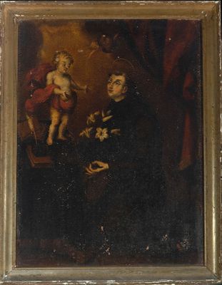 an old painting of a man and a woman with a child