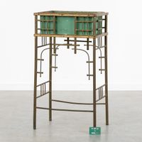 Jardinière ou support à plantes, métal patiné et bois, Art d… (photo 2)