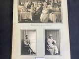 two black and white photos of people sitting at a table in a restaurant