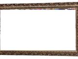 a large ornate gold frame with a white background