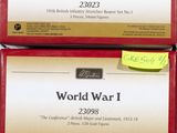 two boxes of world war i and world war ii on a table