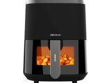 a close up of an air fryer on a white background