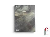 the cover of a book with a black and white marble design