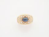 an oval sapphire and diamond ring