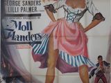 une vieille affiche de cinéma représentant une femme en robe rose et un homme en chemise blanche