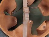 a close up of a helmet on a table