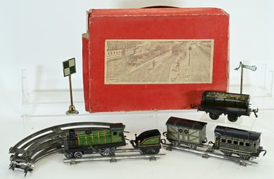 J de P vers 1925, échelle 0, coffret incomplet en l'état, comprenant :