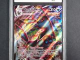 a close up of a pokemon card in a plastic case
