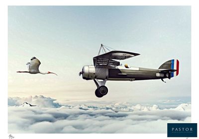 deux avions volant dans le ciel, au-dessus des nuages