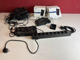 a table with a bunch of electronics on it