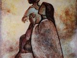 an image of a painting of a woman holding a baby
