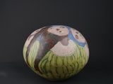 an image of a painted ball on a black background