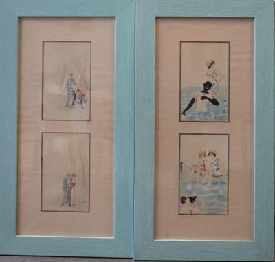 Georges MOUTON Suite de quatre aquarelles