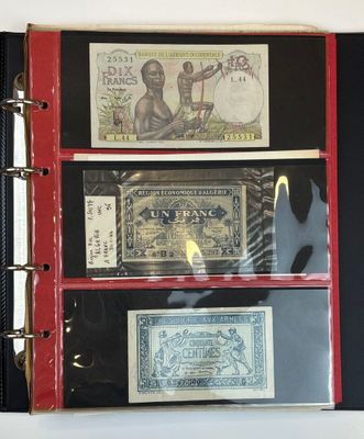 three different types of money in a binder