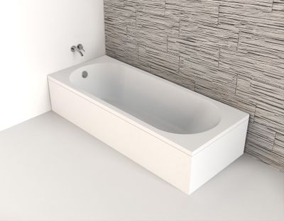 Baignoire rectangulaire Balneo 75 × 170 cm en acrylique blan…