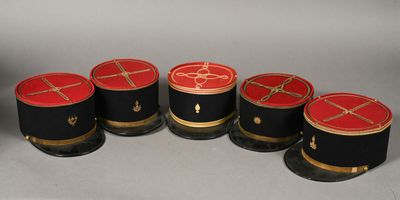 FRANCE. SERVICES. Képis d'officiers, lot de 5.