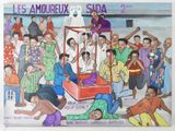 tableau représentant un groupe de personnes devant une foule d'hommes et de femmes