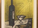 une image représentant un dessin d'une bouteille de vin et d'un verre